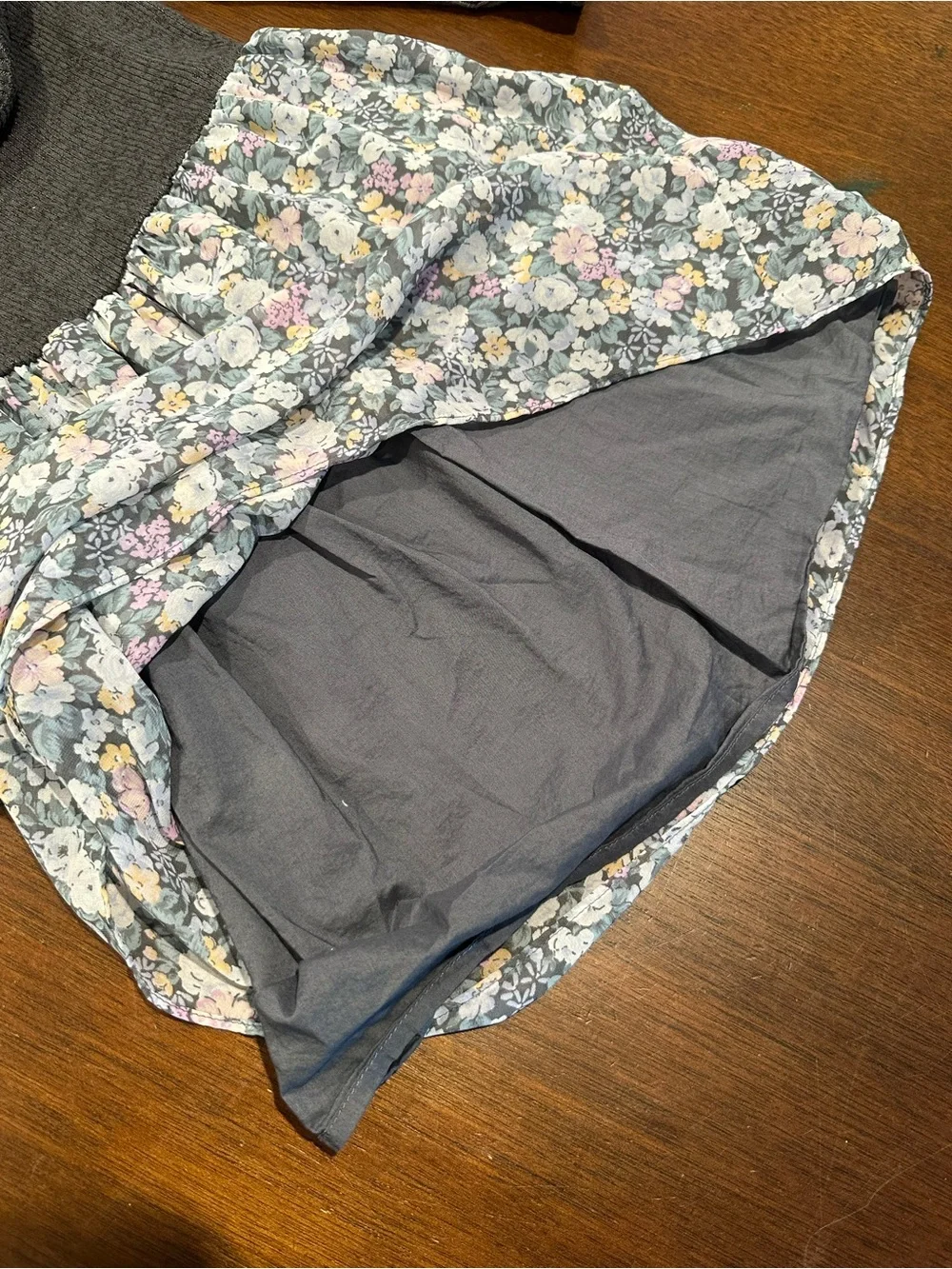 OshKosh B'gosh Charcoal Gray Knit Top with Floral Skirt Dress